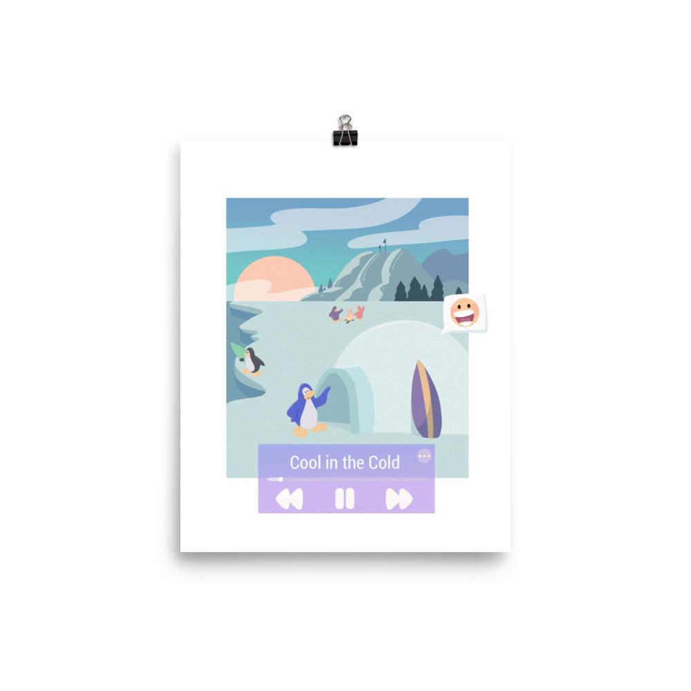 Cool in the Cold | 8x10 in Poster | Club Penguin Threads and Thistles Inventory 