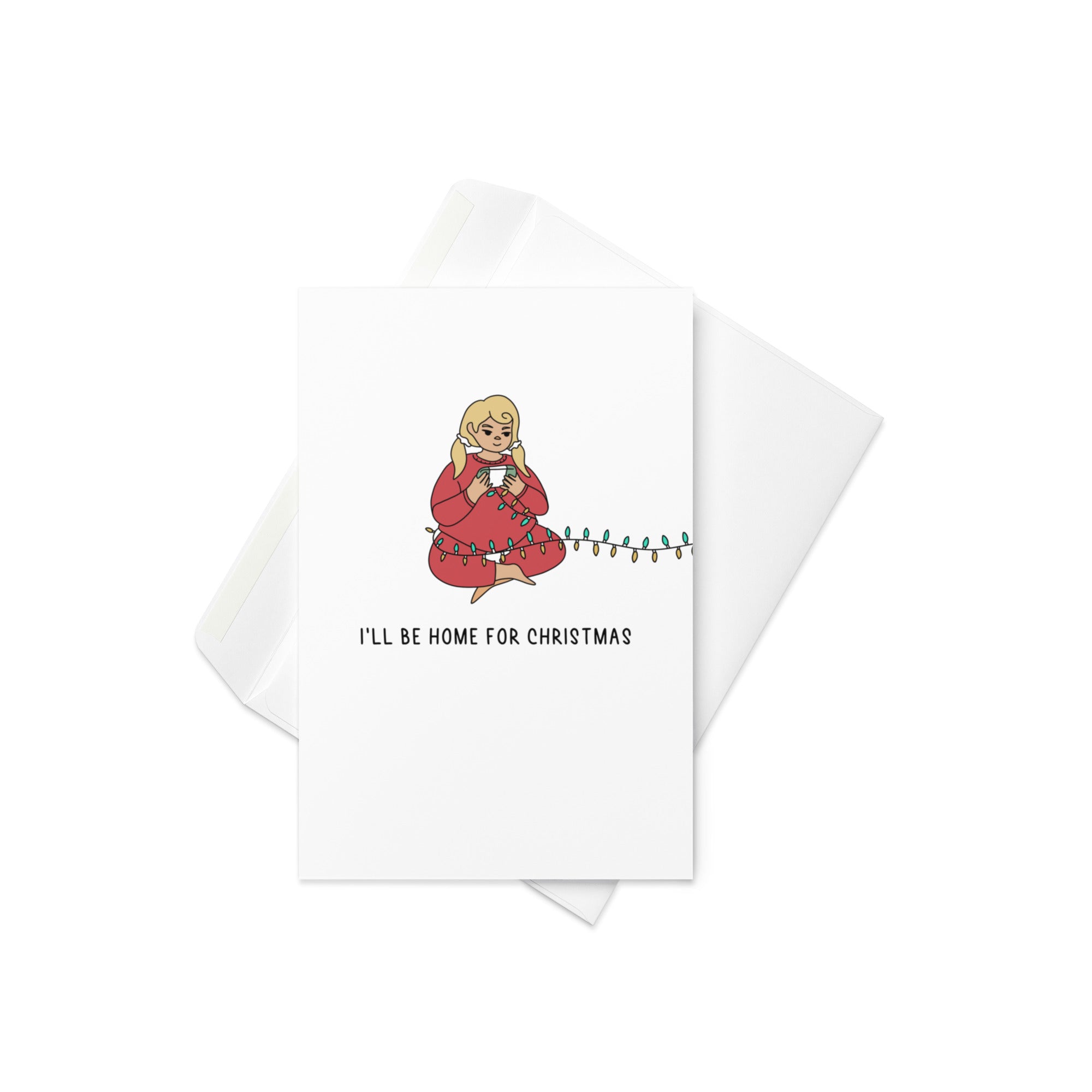 I'll Be Home | 4x6 Greeting Card | Cozy gamer Christmas Threads & Thistles Inventory 