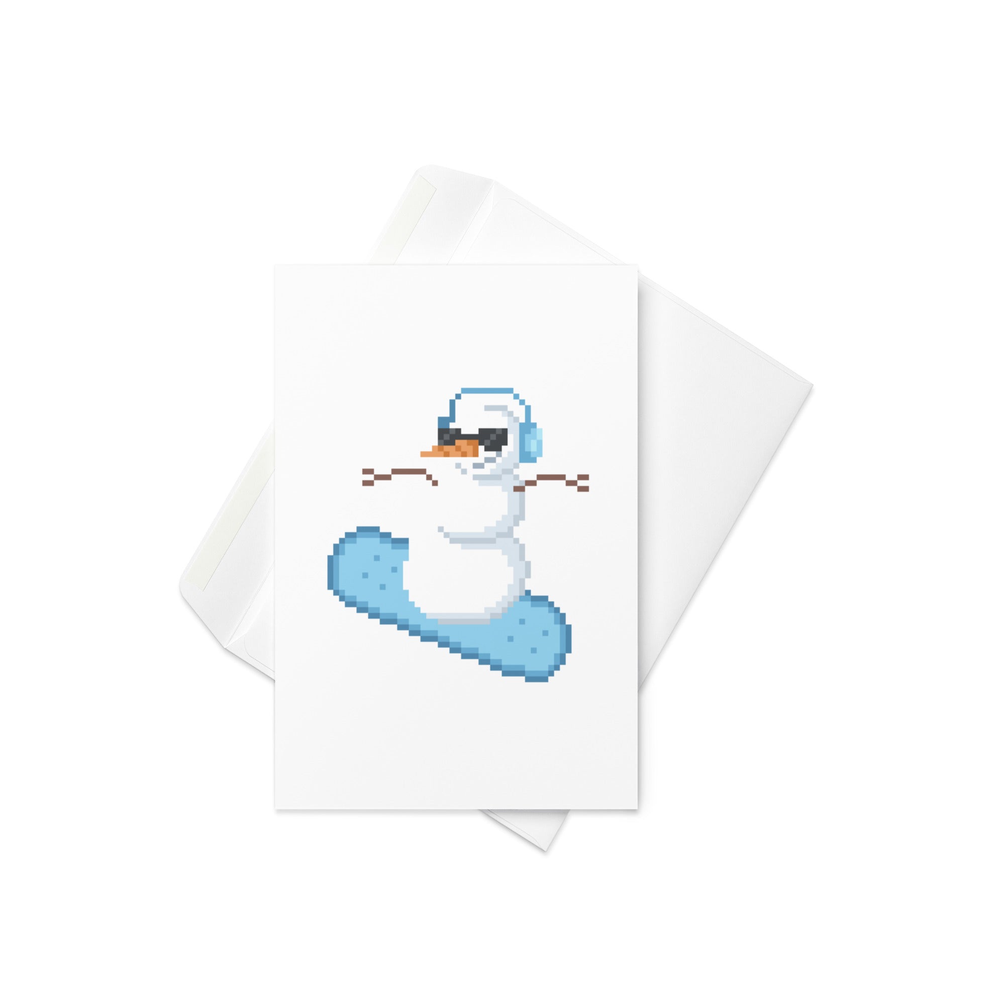 Pixel Snowman | Christmas Greeting card Threads & Thistles Inventory 
