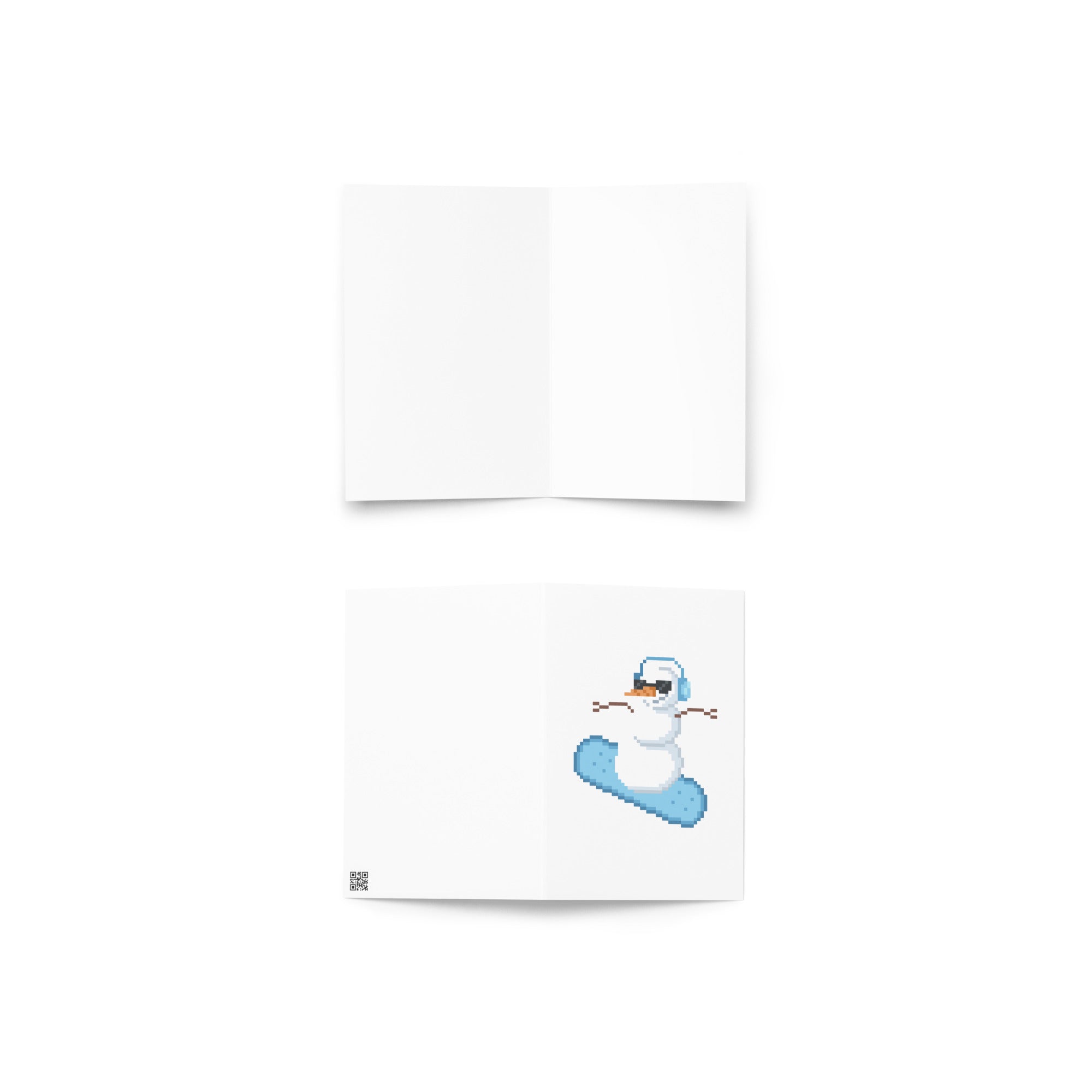 Pixel Snowman | Christmas Greeting card Threads & Thistles Inventory 