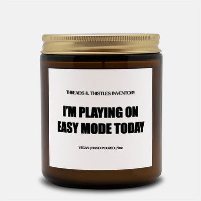 Easy Mode | 9oz Candle | Gamer Affirmations Candles Threads & Thistles Inventory 