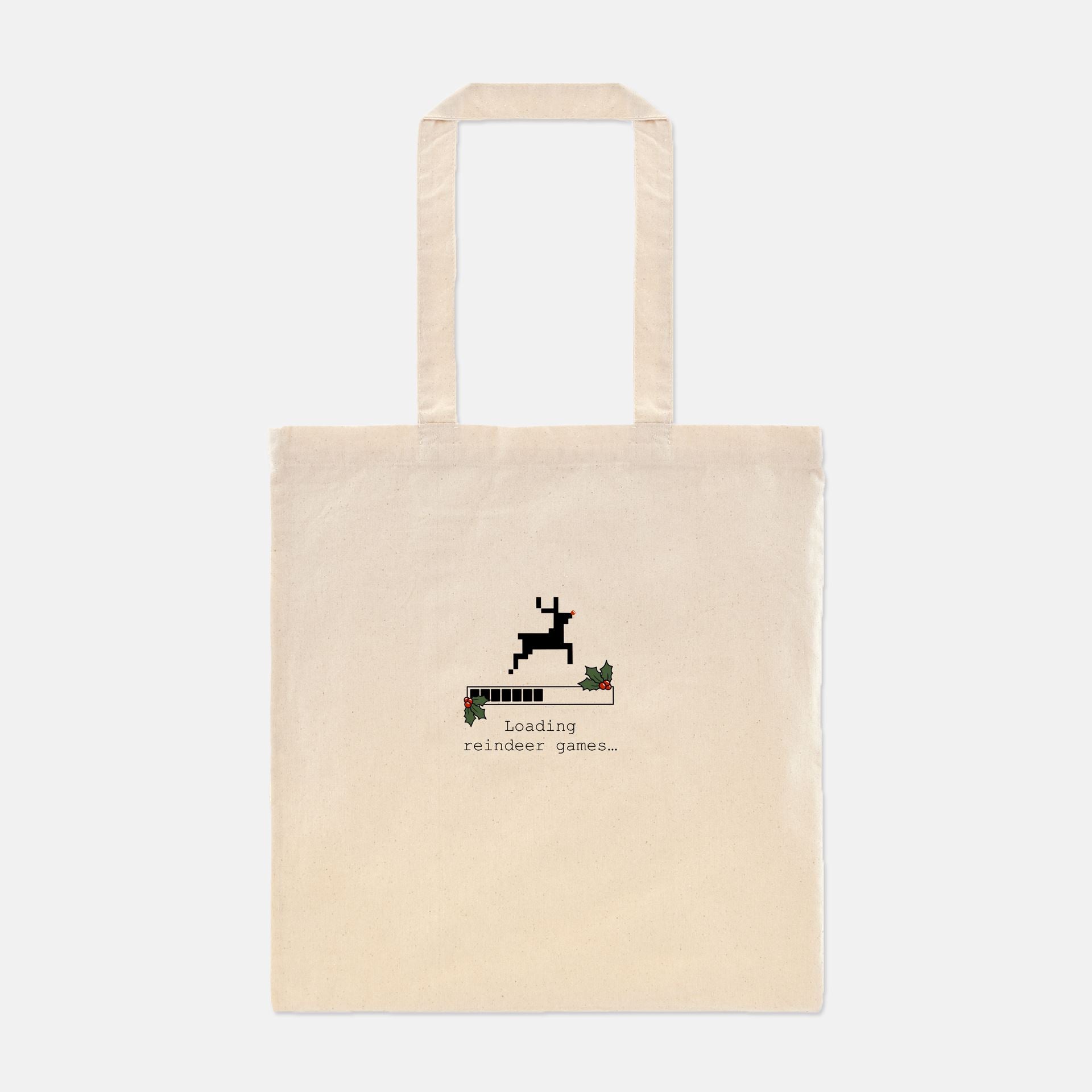 Reindeer Games Seasonal Tote Bag Lightweight Tote Bags Threads & Thistles Inventory Natural 