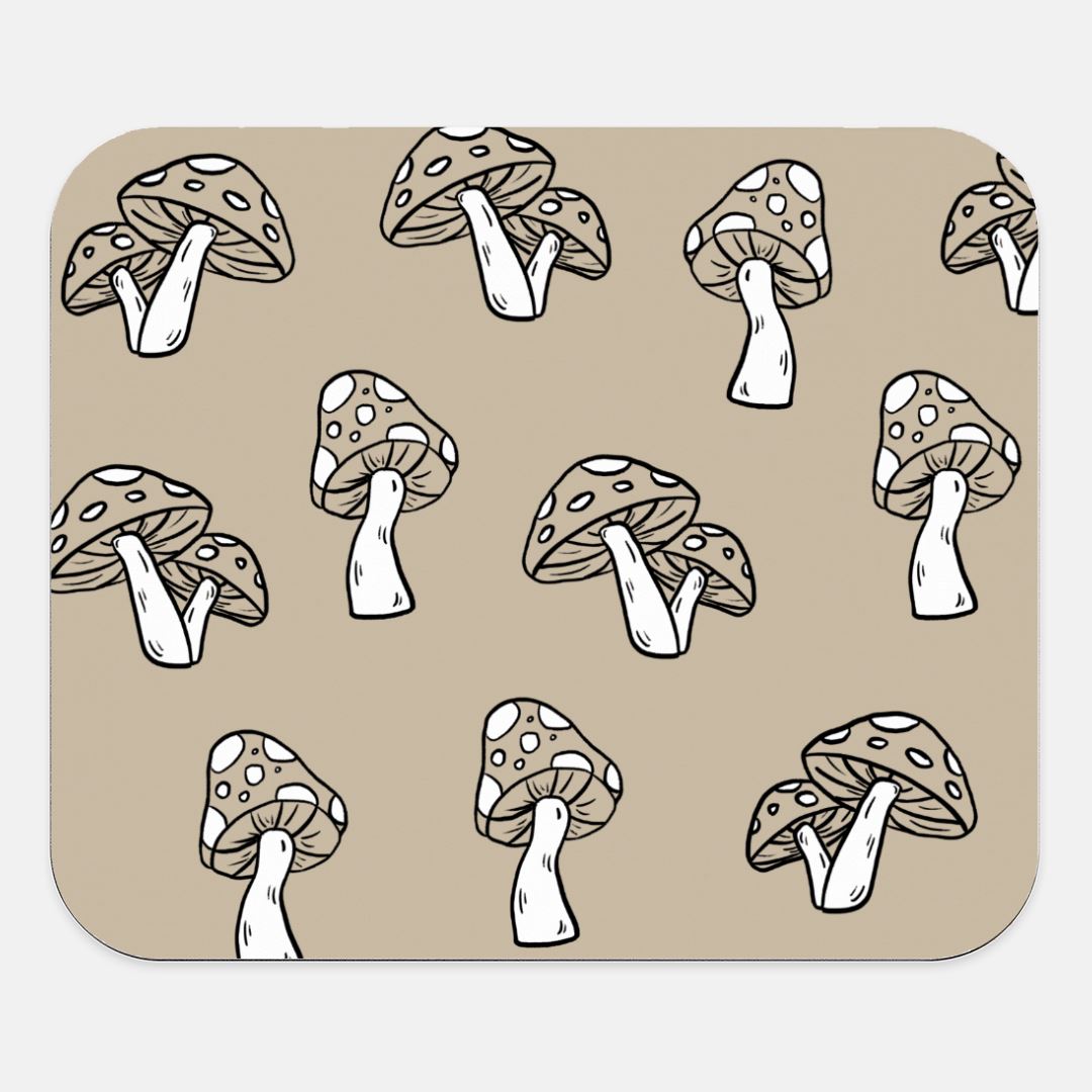 Black & White Mushies | Mouse Pad (Rectangle) Mousepad Threads and Thistles Inventory 