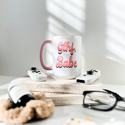GLHF, Babe | Mug Deluxe 15oz. | Gamer Affirmations Mugs Threads & Thistles Inventory 