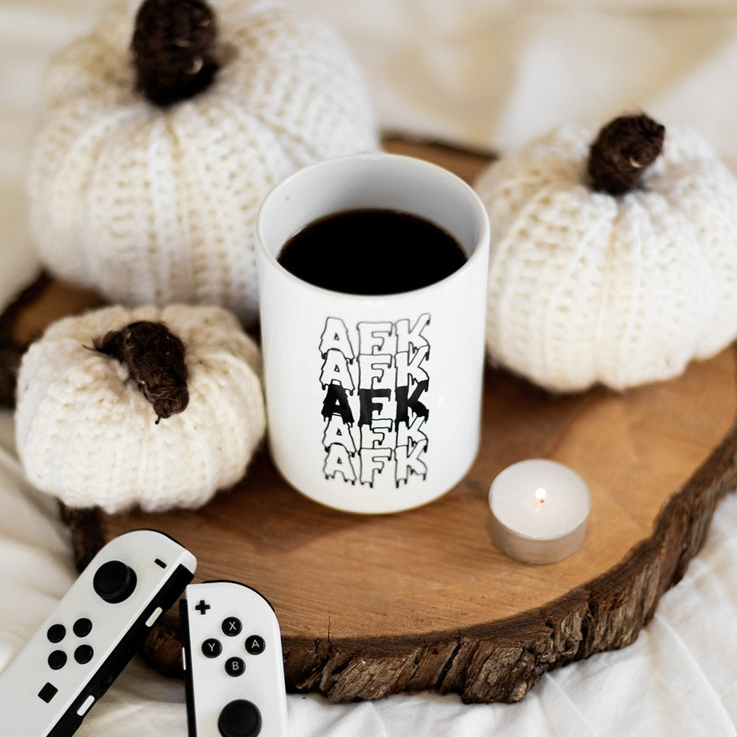 Drippy AFK Fall Mug Deluxe 15oz. Mugs Threads & Thistles Inventory 