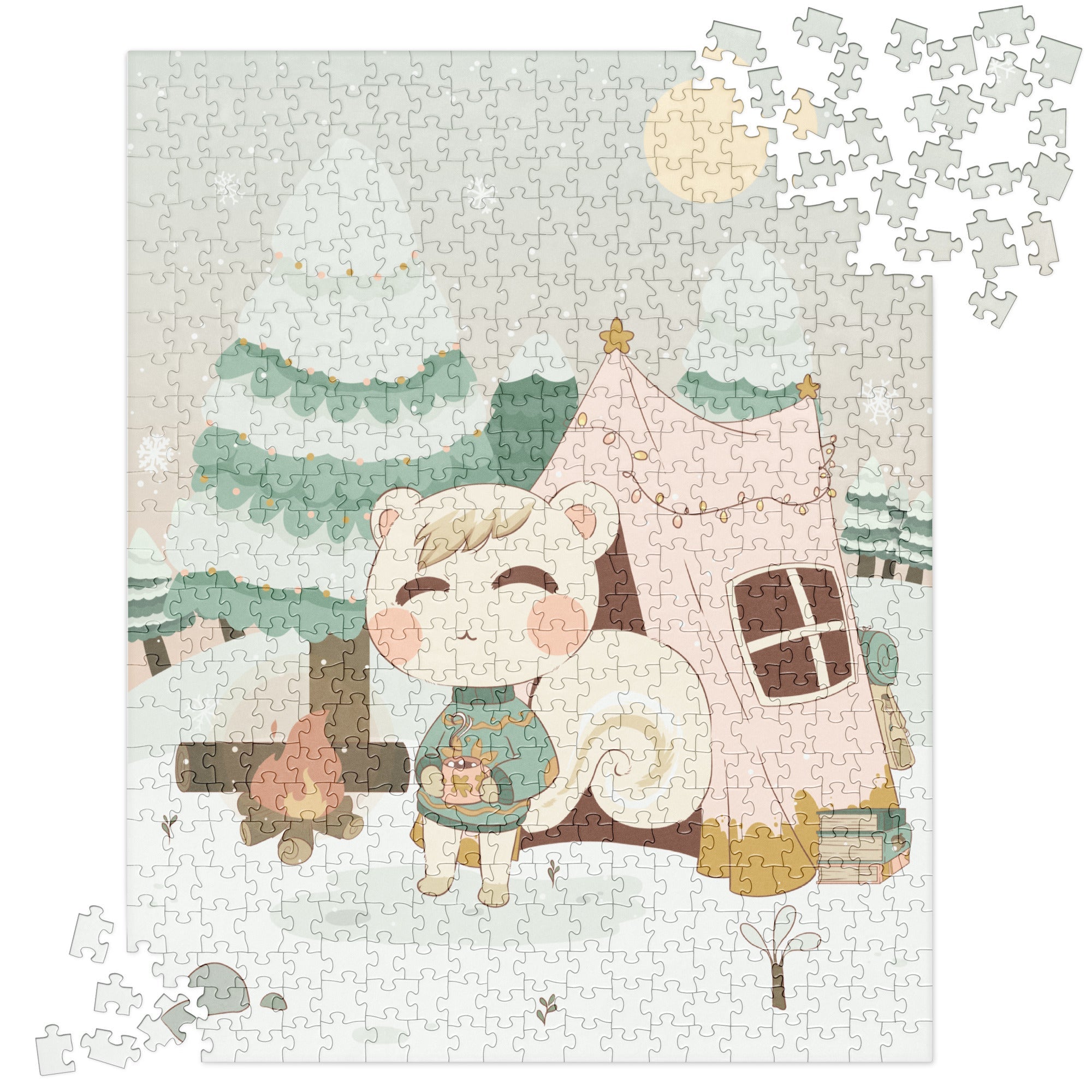 Marshal's Cozy Christmas | Cozy Gamer Animal Crossing | Jigsaw puzzle Threads & Thistles Inventory 520 pieces 