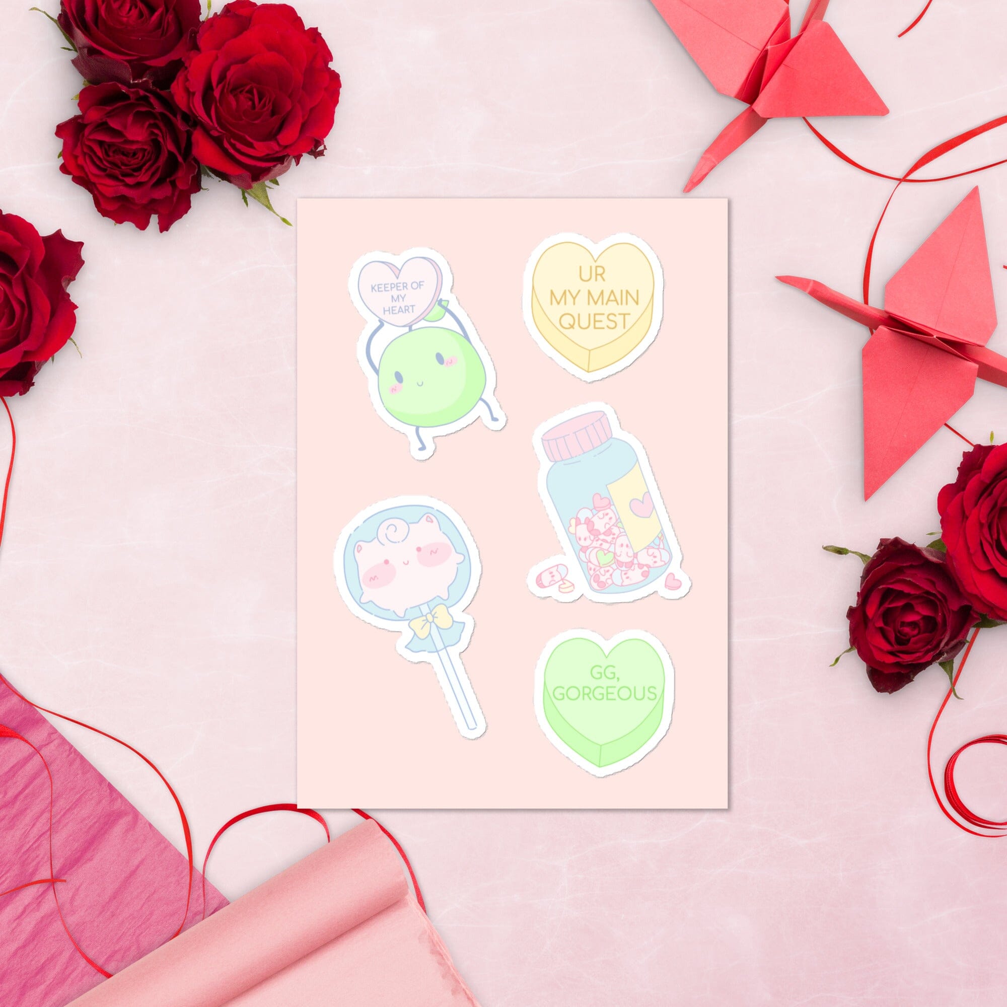 Valentine's Day Gamer Sticker sheet #2 Threads & Thistles Inventory 