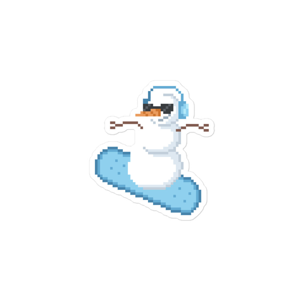 Pixel Snowman | Christmas Bubble-free stickers Threads & Thistles Inventory 3″×3″ 