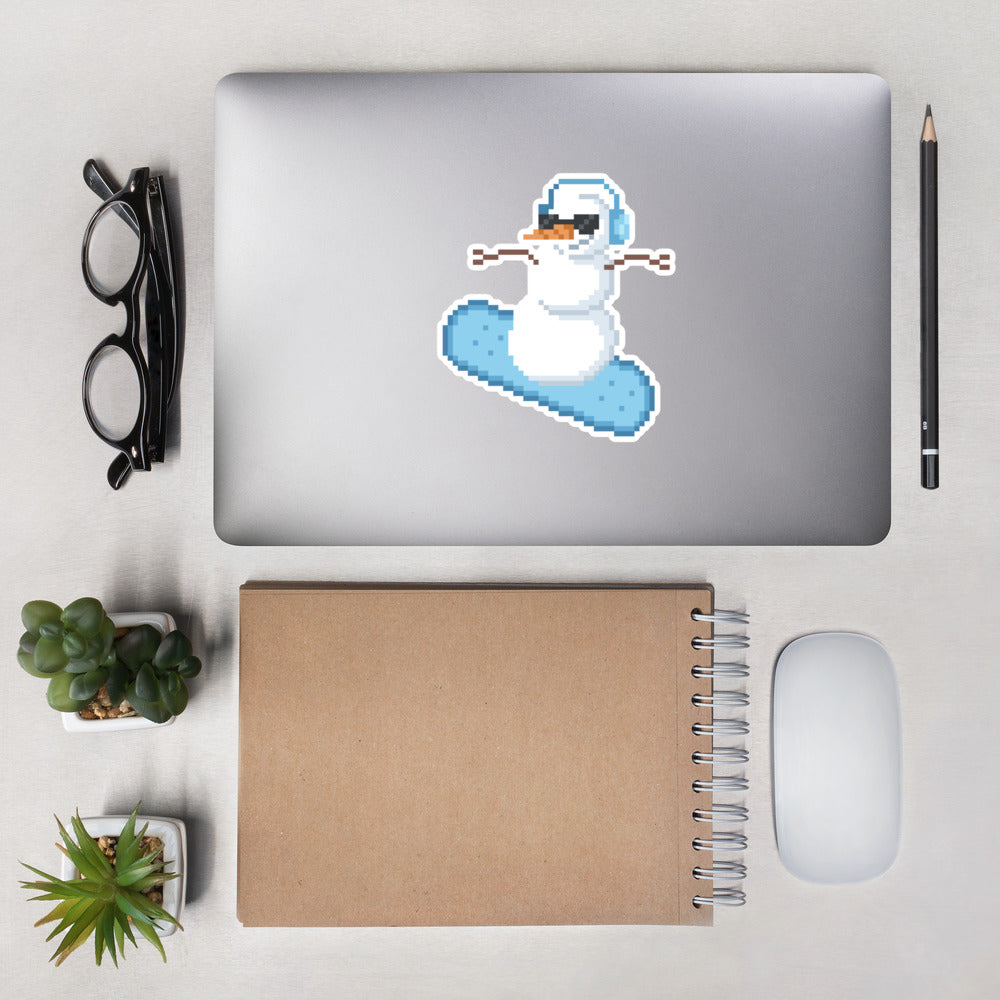 Pixel Snowman | Christmas Bubble-free stickers Threads & Thistles Inventory 