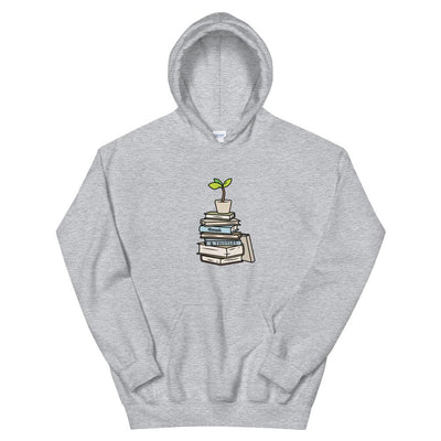 Books & Sapling | Unisex Hoodie | Animal Crossing Threads and Thistles Inventory Sport Grey S 