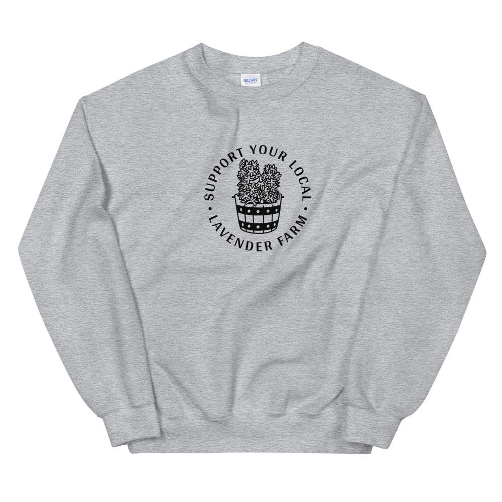 Lavender Farm | Unisex Sweatshirt | Animal Crossing Threads and Thistles Inventory Sport Grey S 
