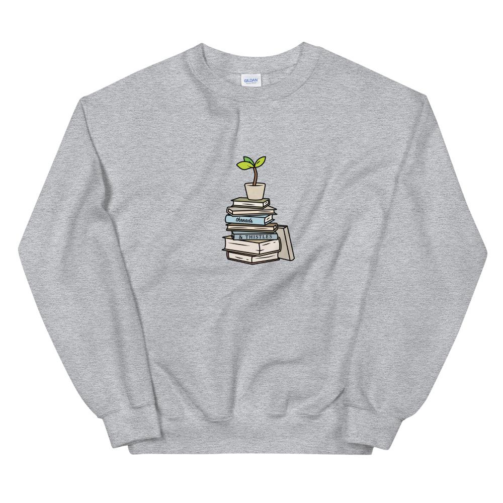 Books & Sapling | Unisex Sweatshirt | Animal Crossing Threads and Thistles Inventory Sport Grey S 