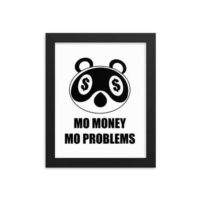 Mo Money | 8x10 Framed photo paper poster | Animal Crossing Threads and Thistles Inventory Black 