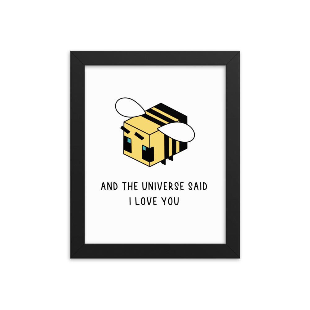 The Universe Said I Love You | 8x10 Framed photo paper poster | Minecraft Threads and Thistles Inventory Black 