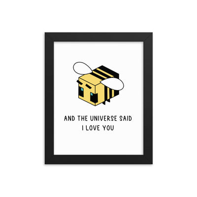 The Universe Said I Love You | 8x10 Framed photo paper poster | Minecraft Threads and Thistles Inventory Black 