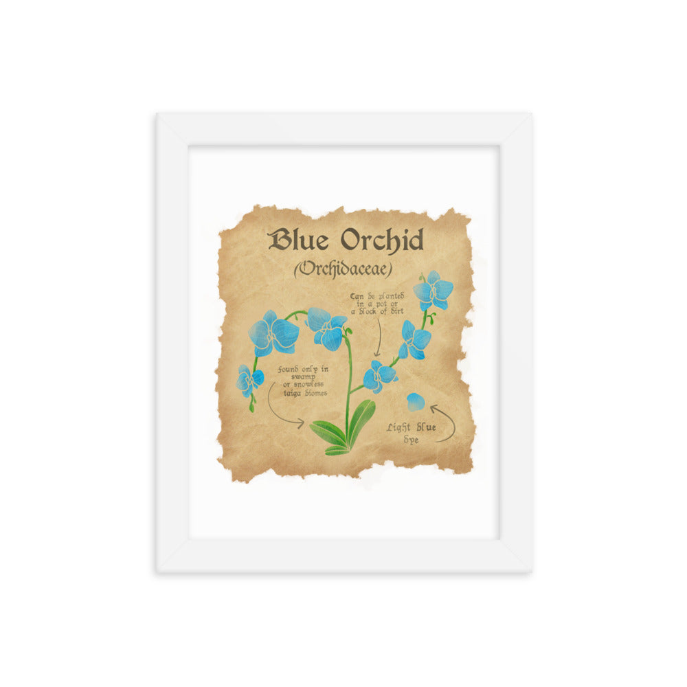 Blue Orchid | 8x10 Framed photo paper poster | Minecraft Threads and Thistles Inventory White 