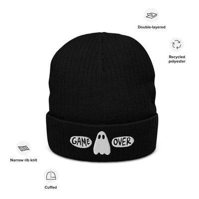 Game Over Ghost | Recycled cuffed beanie Threads and Thistles Inventory 