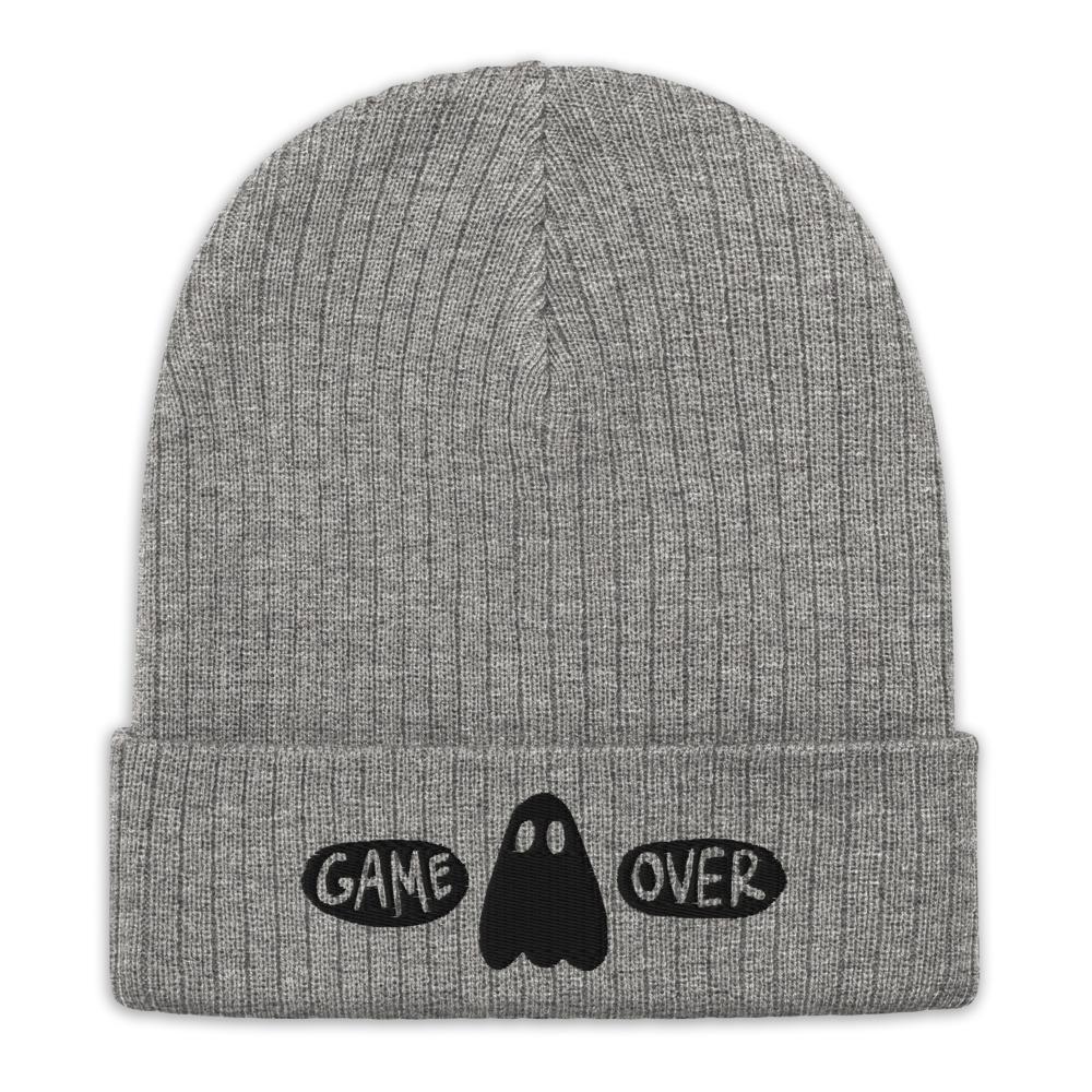 Game Over Ghost | Recycled cuffed beanie Threads and Thistles Inventory Light Grey Melange 