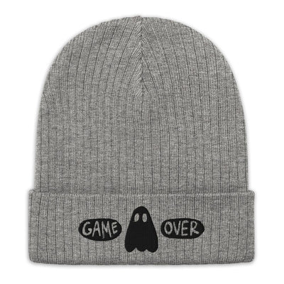Game Over Ghost | Recycled cuffed beanie Threads and Thistles Inventory Light Grey Melange 