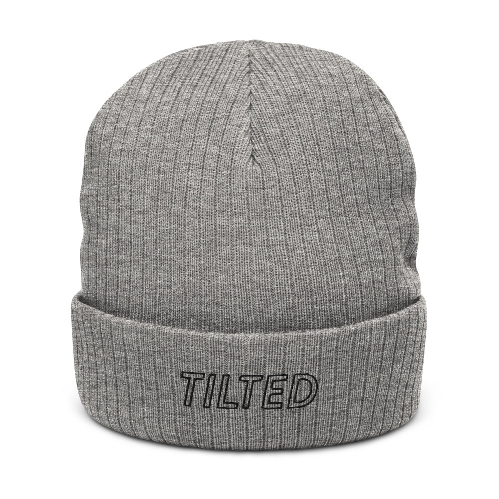 Tilted | Recycled cuffed beanie Threads and Thistles Inventory Light Grey Melange 