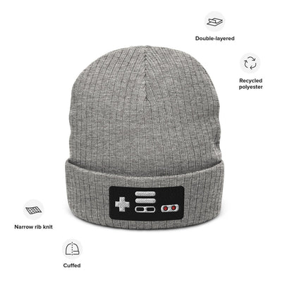 NES Controller | Recycled cuffed beanie Threads and Thistles Inventory 
