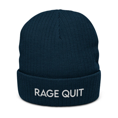 Rage Quit | Recycled cuffed beanie Threads and Thistles Inventory Navy 