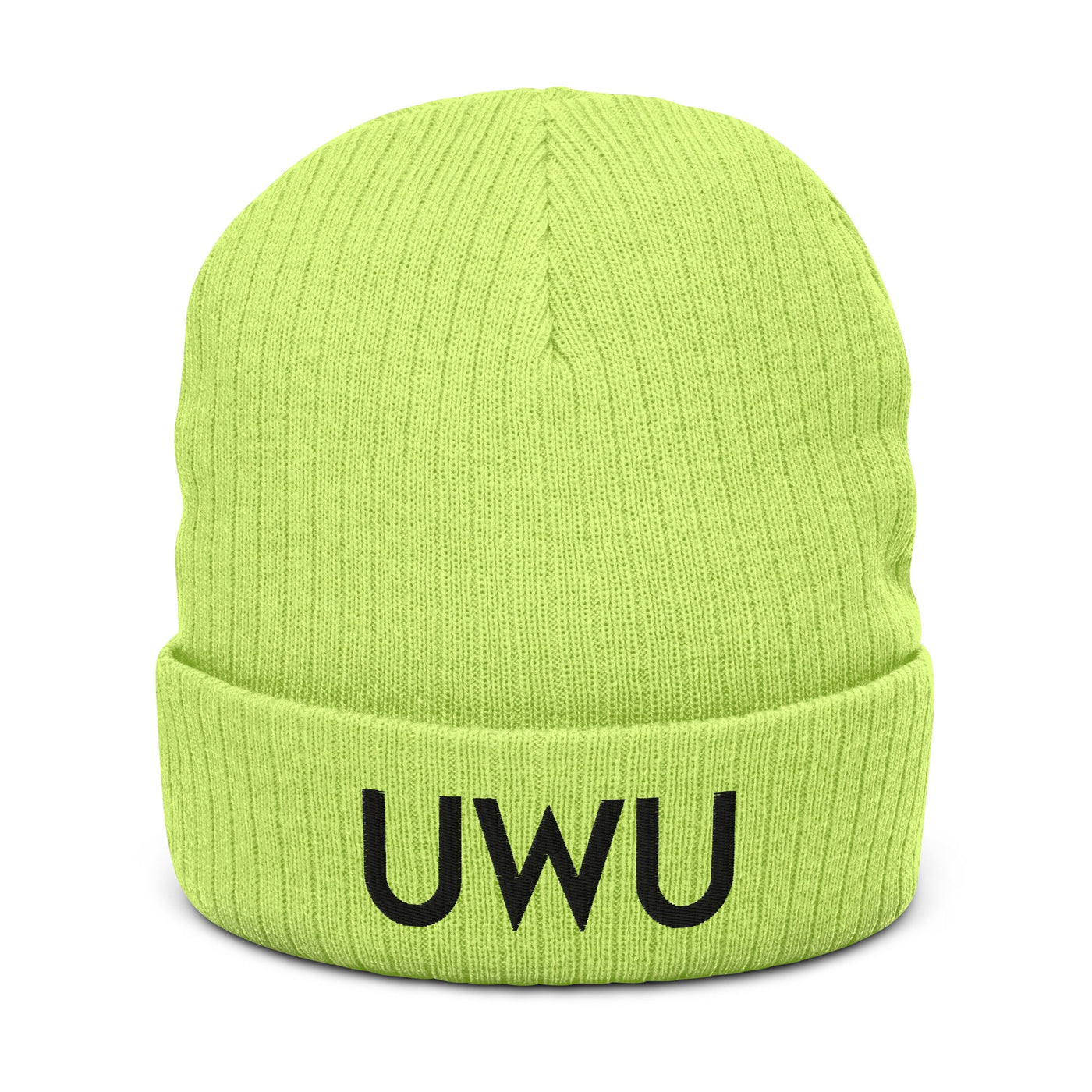 UWU | Recycled cuffed beanie Threads and Thistles Inventory Acid Green 