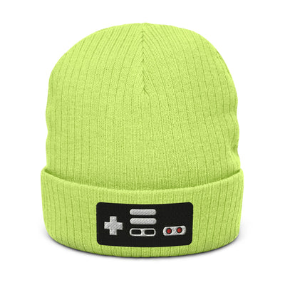 NES Controller | Recycled cuffed beanie Threads and Thistles Inventory Acid Green 