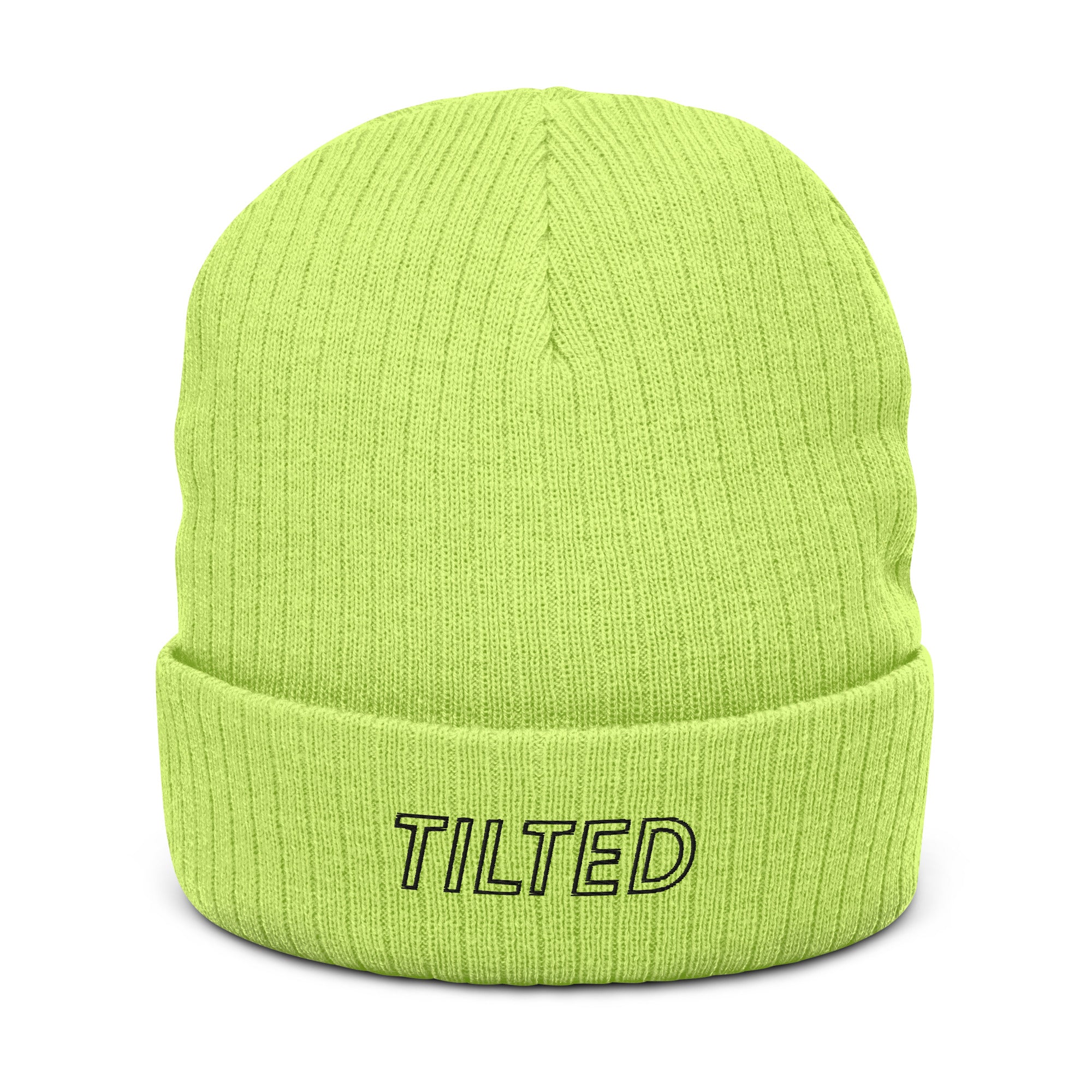 Tilted | Recycled cuffed beanie Threads and Thistles Inventory Acid Green 