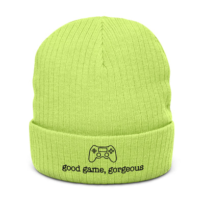 Good Game, Gorgeous | Recycled cuffed beanie Threads and Thistles Inventory Acid Green 