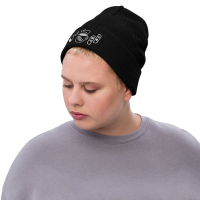 Cozy Hobbies | Ribbed knit beanie | Cozy Gamer Threads & Thistles Inventory 