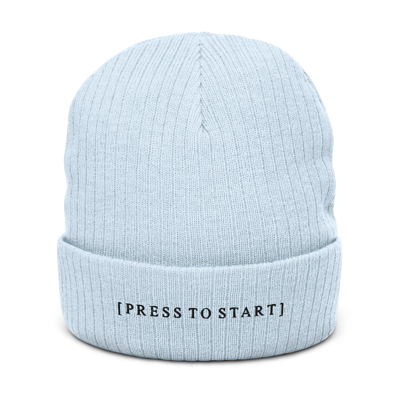 Press to Start | Recycled cuffed beanie Threads and Thistles Inventory Light Blue 