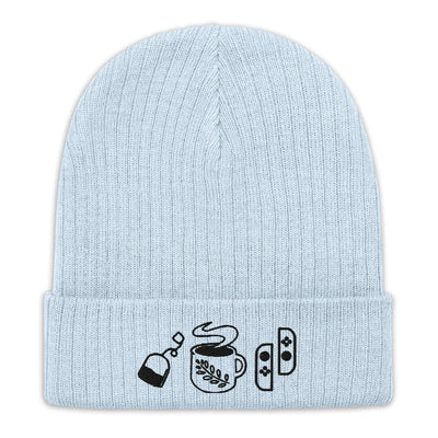 Cozy Hobbies | Ribbed knit beanie | Cozy Gamer Threads & Thistles Inventory Light Blue 