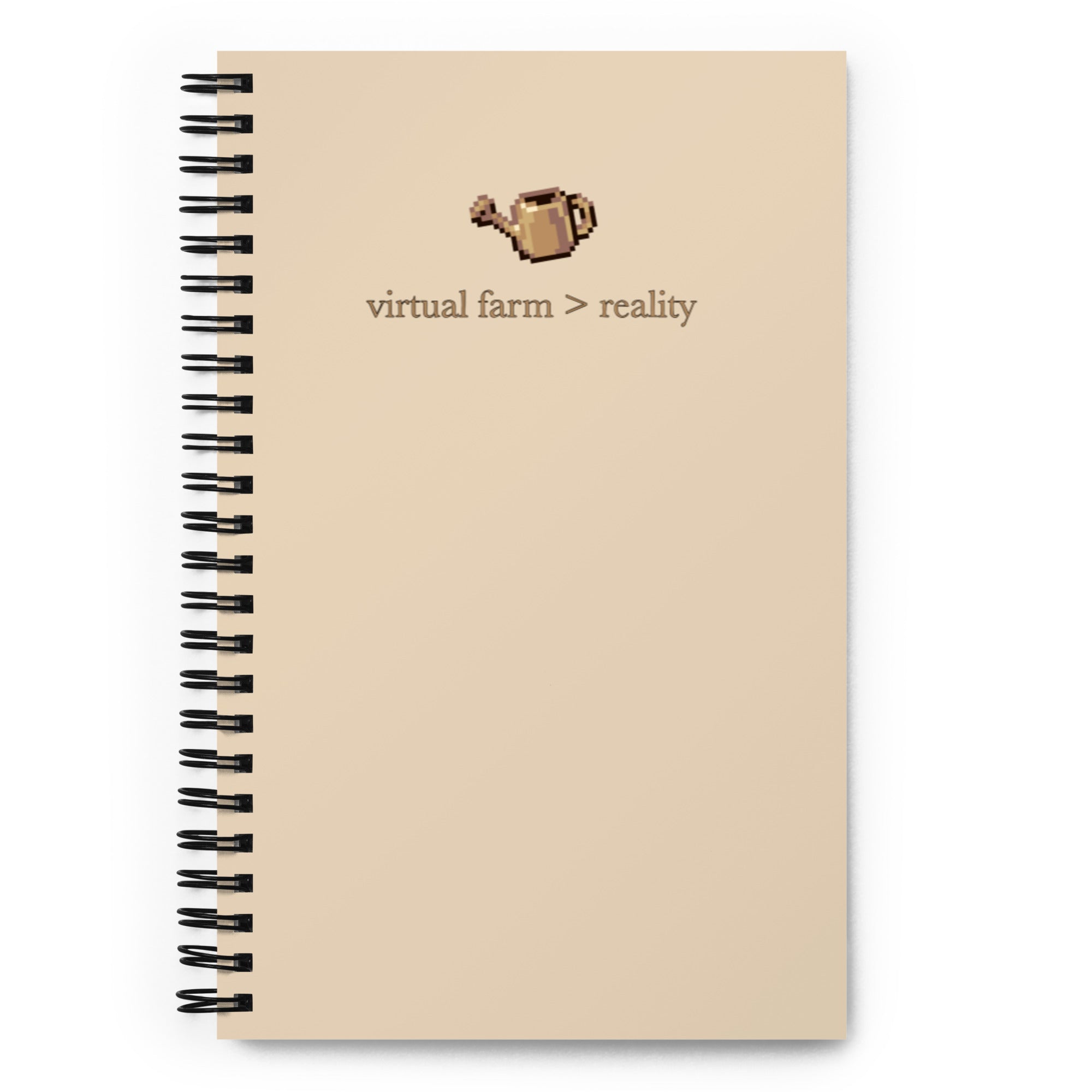Virtual Farm Over Reality | Spiral notebook | Cozy Gamer Threads and Thistles Inventory 