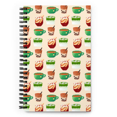 Pixelated Tea | Spiral notebook | Cozy Gamer Threads and Thistles Inventory 