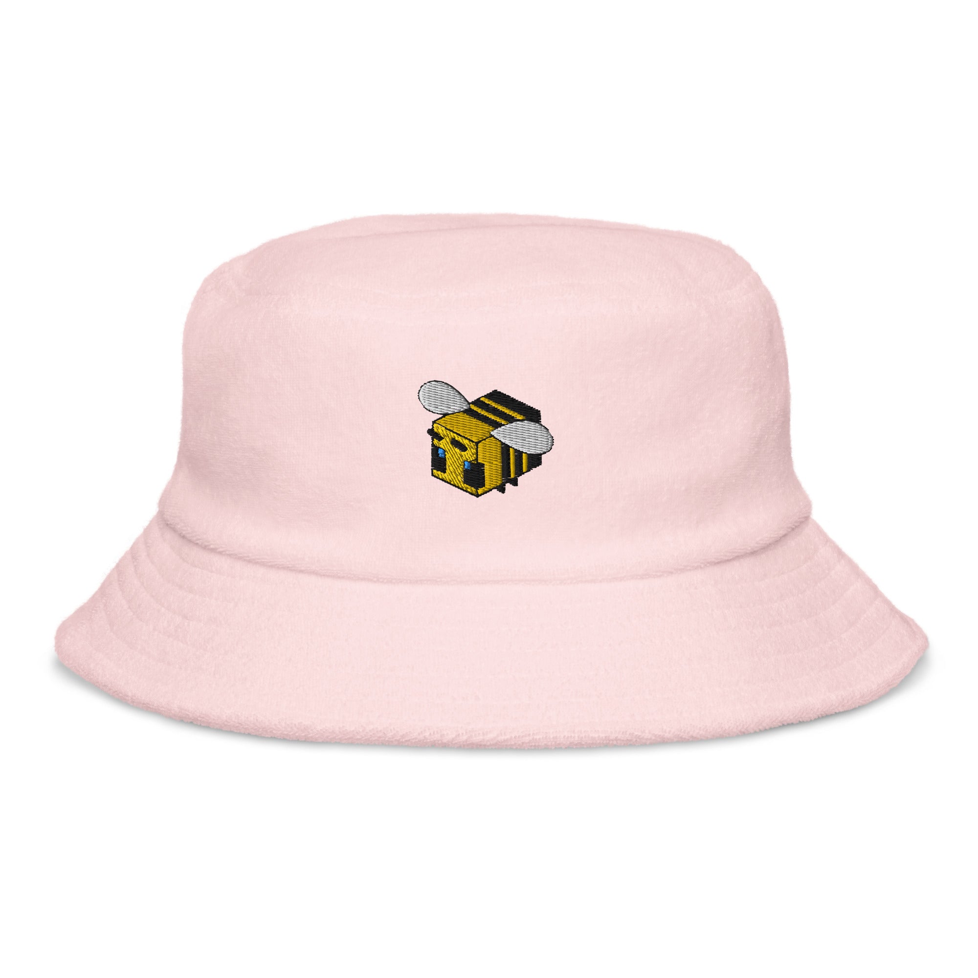 Minecraft Bee | Terry cloth bucket hat | Minecraft Threads and Thistles Inventory Light Pink 