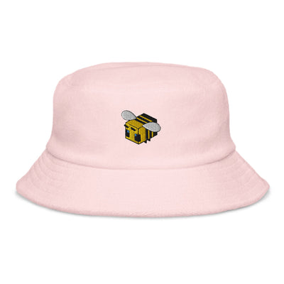 Minecraft Bee | Terry cloth bucket hat | Minecraft Threads and Thistles Inventory Light Pink 