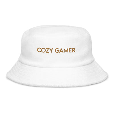 Cozy Gamer | Terry cloth bucket hat Threads and Thistles Inventory White 