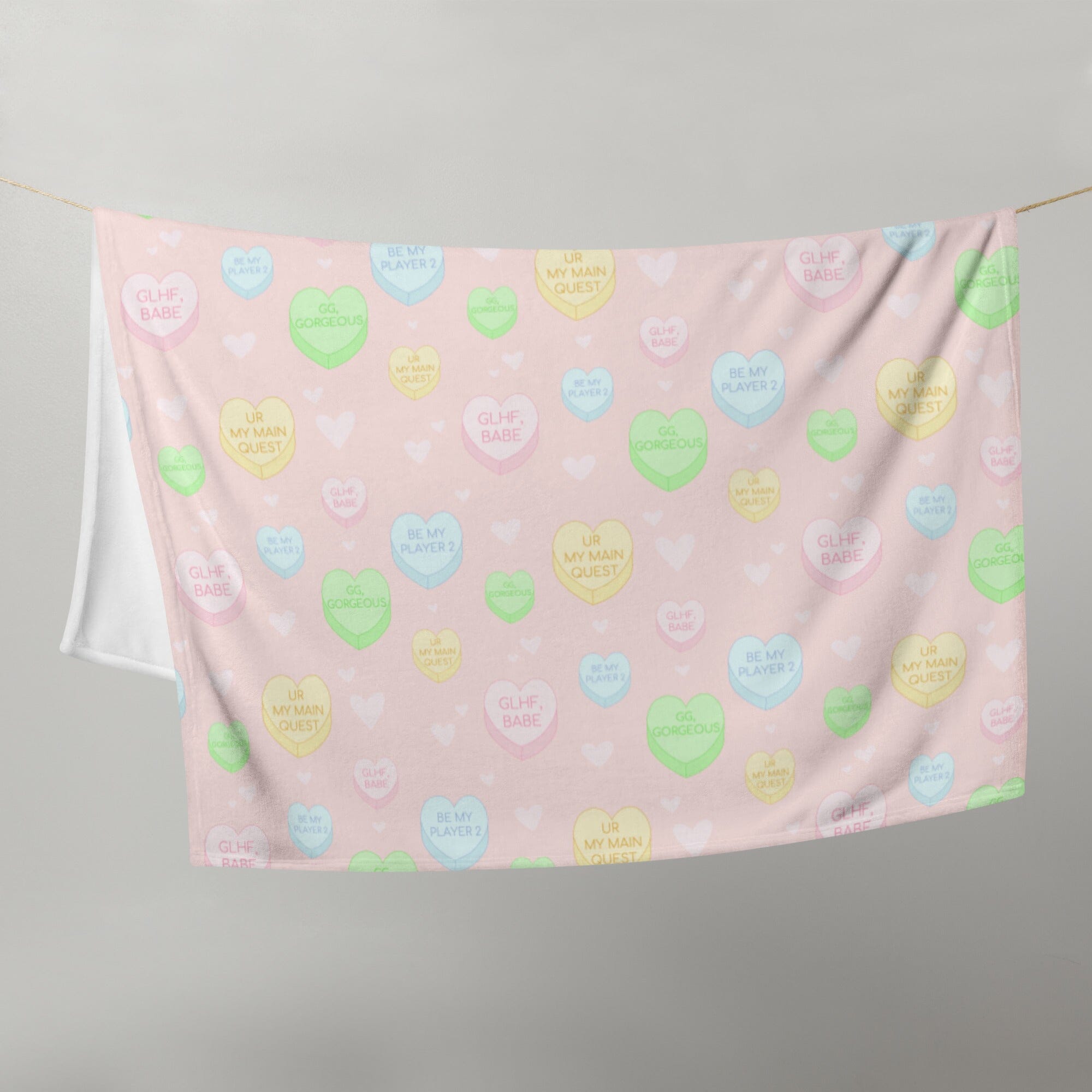 Valentine's Day Gamer Throw Blanket Threads & Thistles Inventory 50″×60″ 