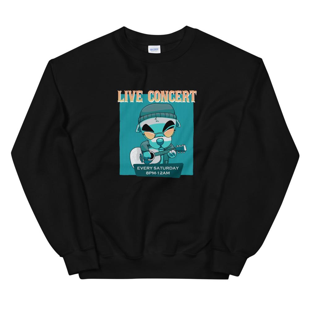 Live Concert | Unisex Sweatshirt | Animal Crossing Threads and Thistles Inventory Black S 