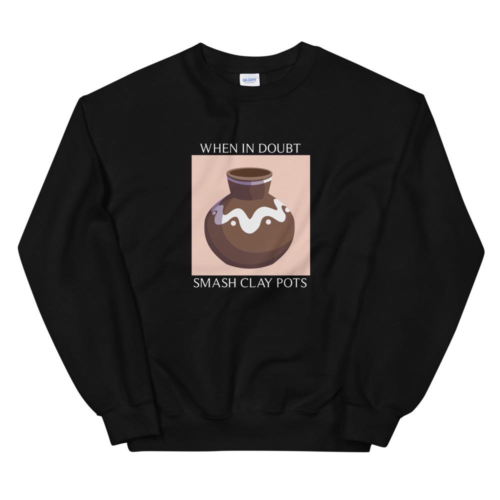 Smash Clay Pots | Unisex Sweatshirt | The Legend of Zelda Threads and Thistles Inventory Black S 