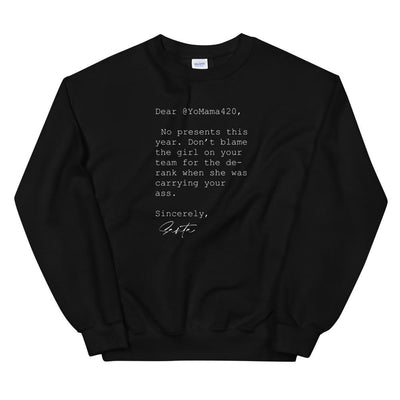 Sincerely Santa | Unisex Sweatshirt Threads and Thistles Inventory Black S 