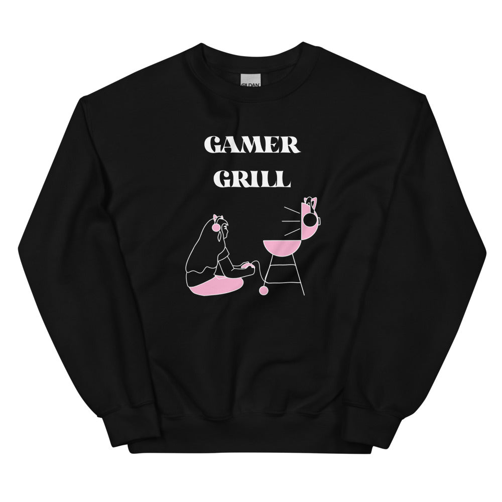 Gamer Grill | Unisex Sweatshirt | Feminist Gamer Threads and Thistles Inventory Black S 