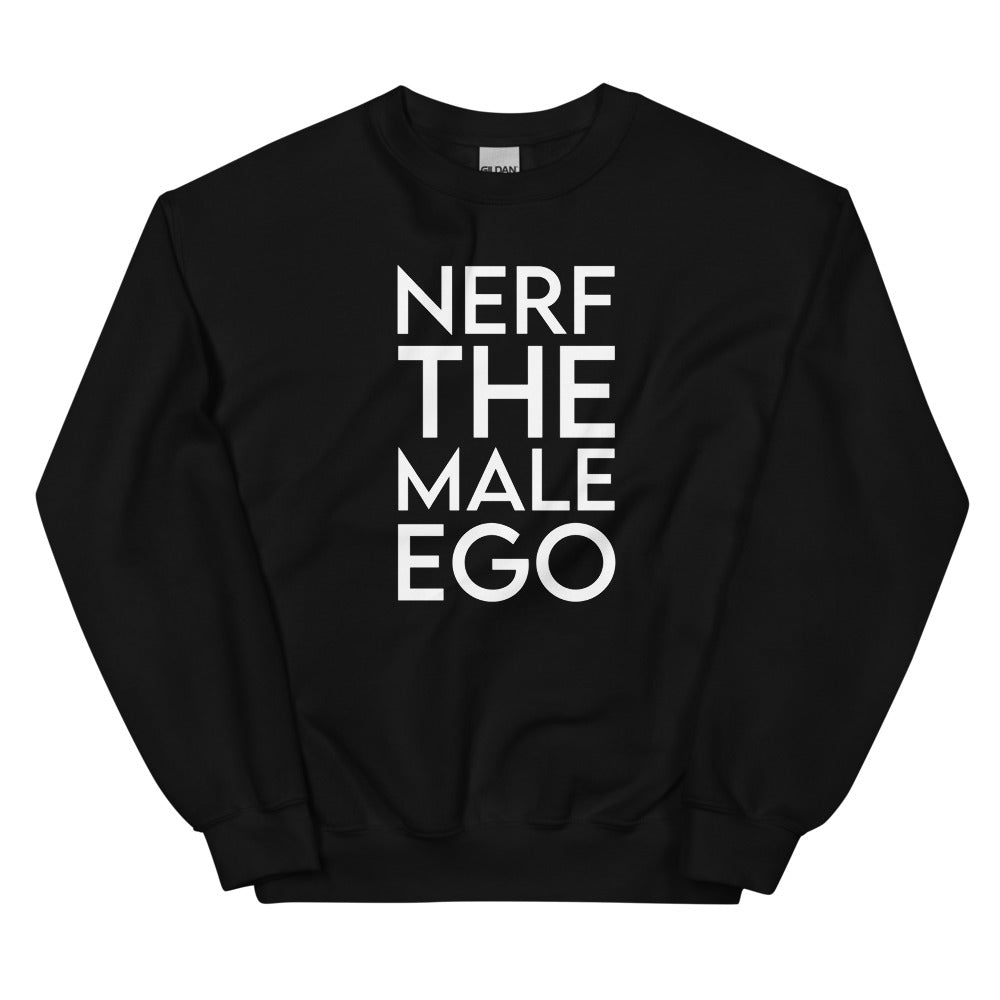Nerf the Male Ego | Unisex Sweatshirt | Feminist Gamer Threads and Thistles Inventory Black S 