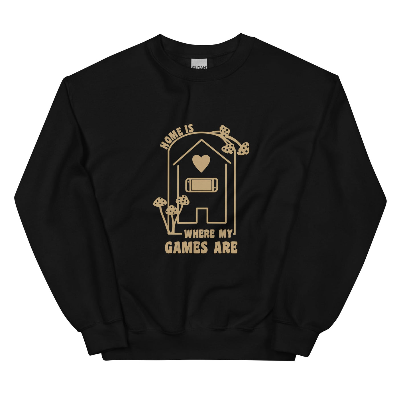 Where my Games Are | Unisex Sweatshirt | Cozy Gamer Threads and Thistles Inventory Black S 