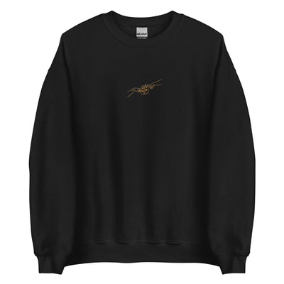 The Creation of Switch | Embroidered Unisex Sweatshirt | Cozy Gamer Threads and Thistles Inventory Black S 