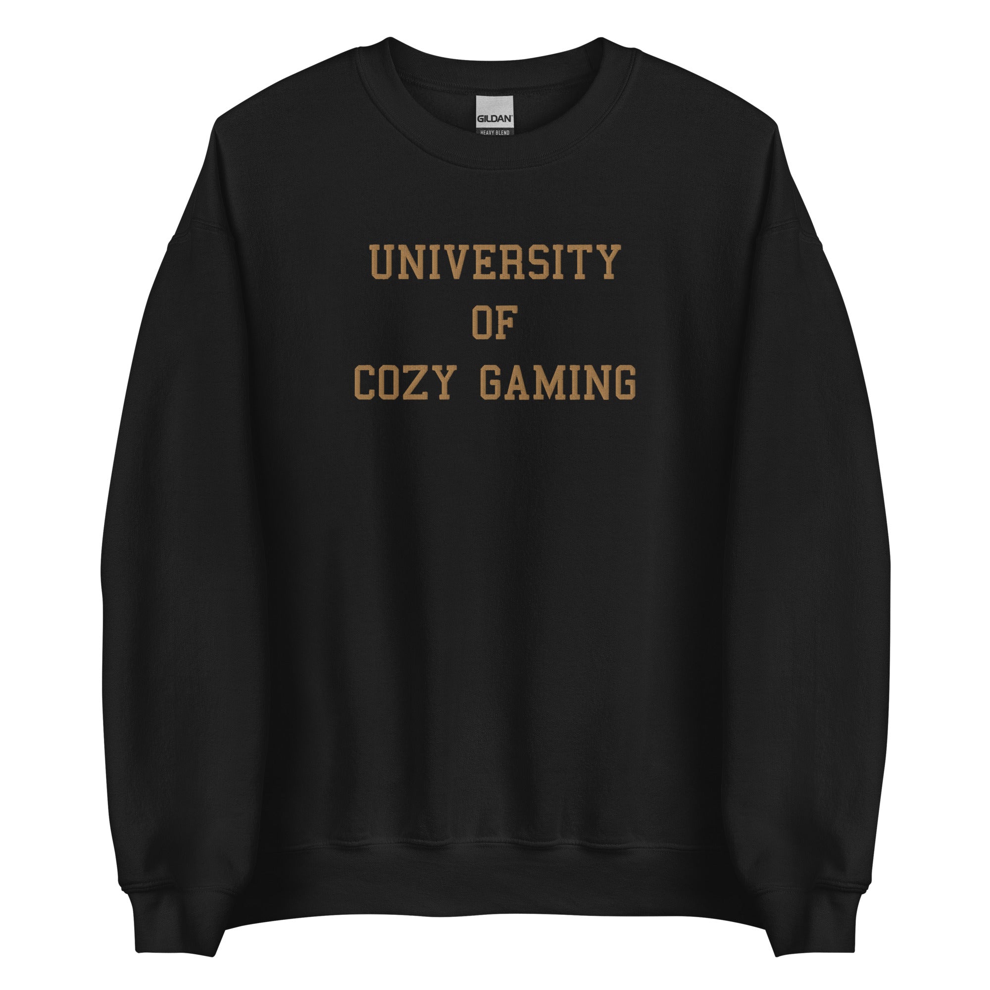 University of Cozy Gaming | Embroidered Unisex Sweatshirt | Coy Gamer Threads and Thistles Inventory Black S 
