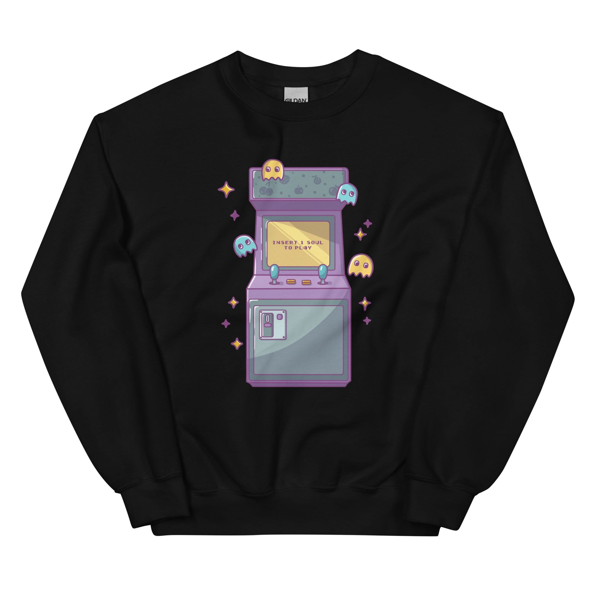 Insert 1 Soul to Play | Unisex Sweatshirt | Retro Gamer Threads & Thistles Inventory Black S 