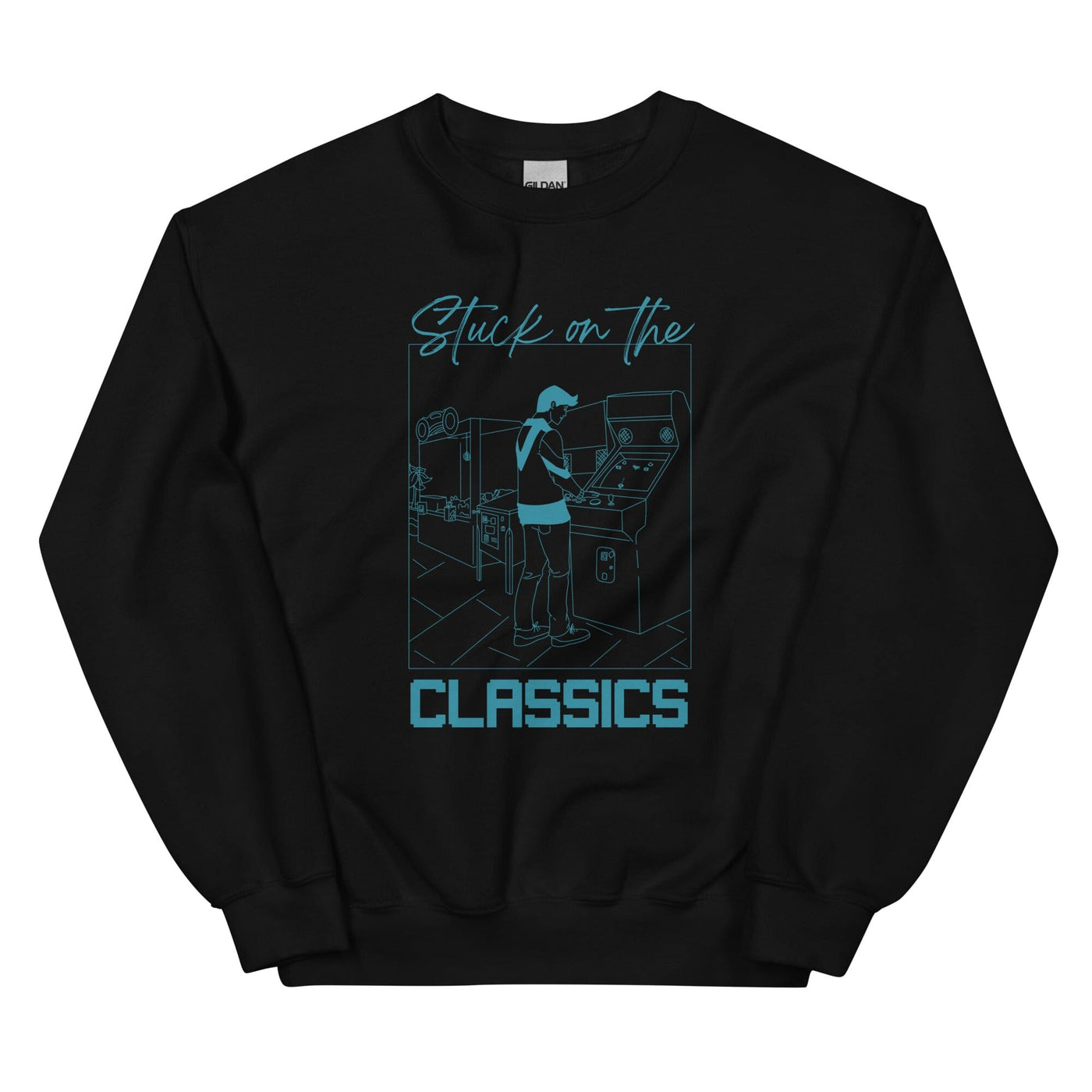 Stuck on the Classics | Unisex Sweatshirt | Retro Gaming Threads & Thistles Inventory Black S 