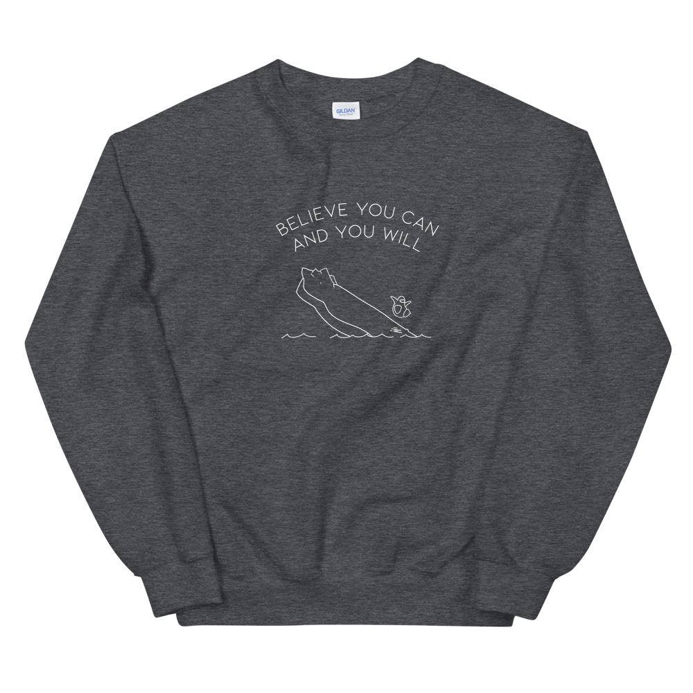 Believe you Can | Unisex Sweatshirt | Club Penguin Threads and Thistles Inventory Dark Heather S 